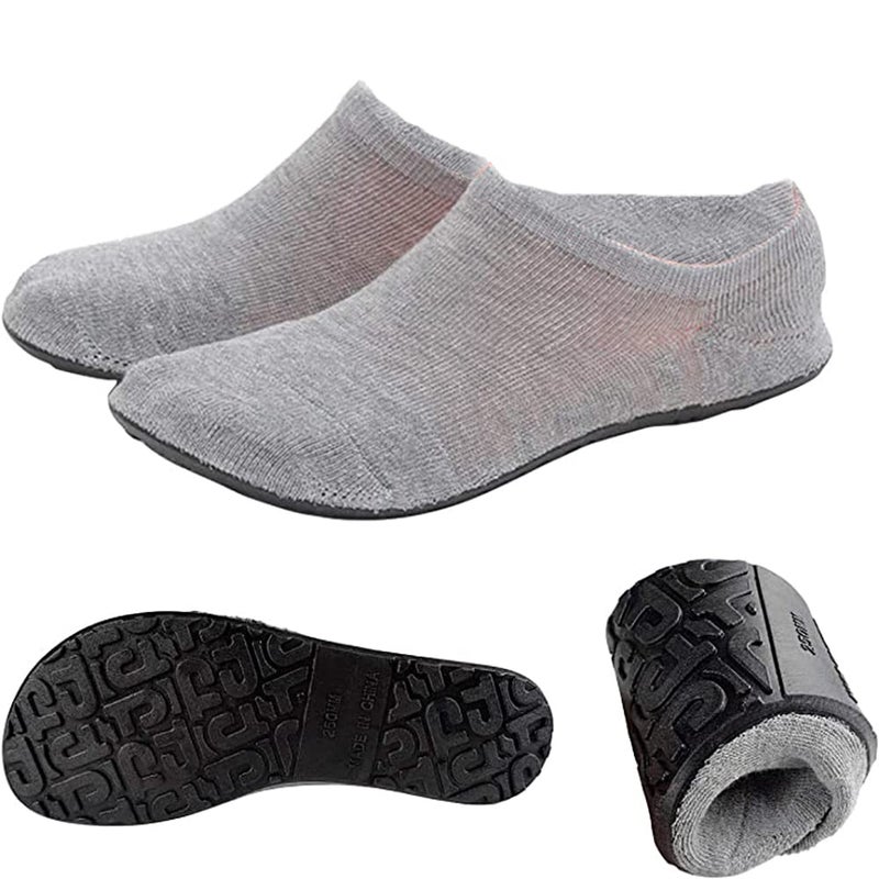 AIYUE Womens Slipper Socks Cozy Indoor Socks Winter Warm Thicken Floor Socks With Grippers,Size:4-9.5 (Medium(23.5cm/4-5.5in), Thin Grey) - Image 1